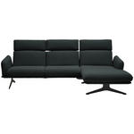 ECKSOFA in Flachgewebe Anthrazit  259/152 cm  - Anthrazit/Schwarz, Design, Textil/Metall (259/152cm) - Dieter Knoll