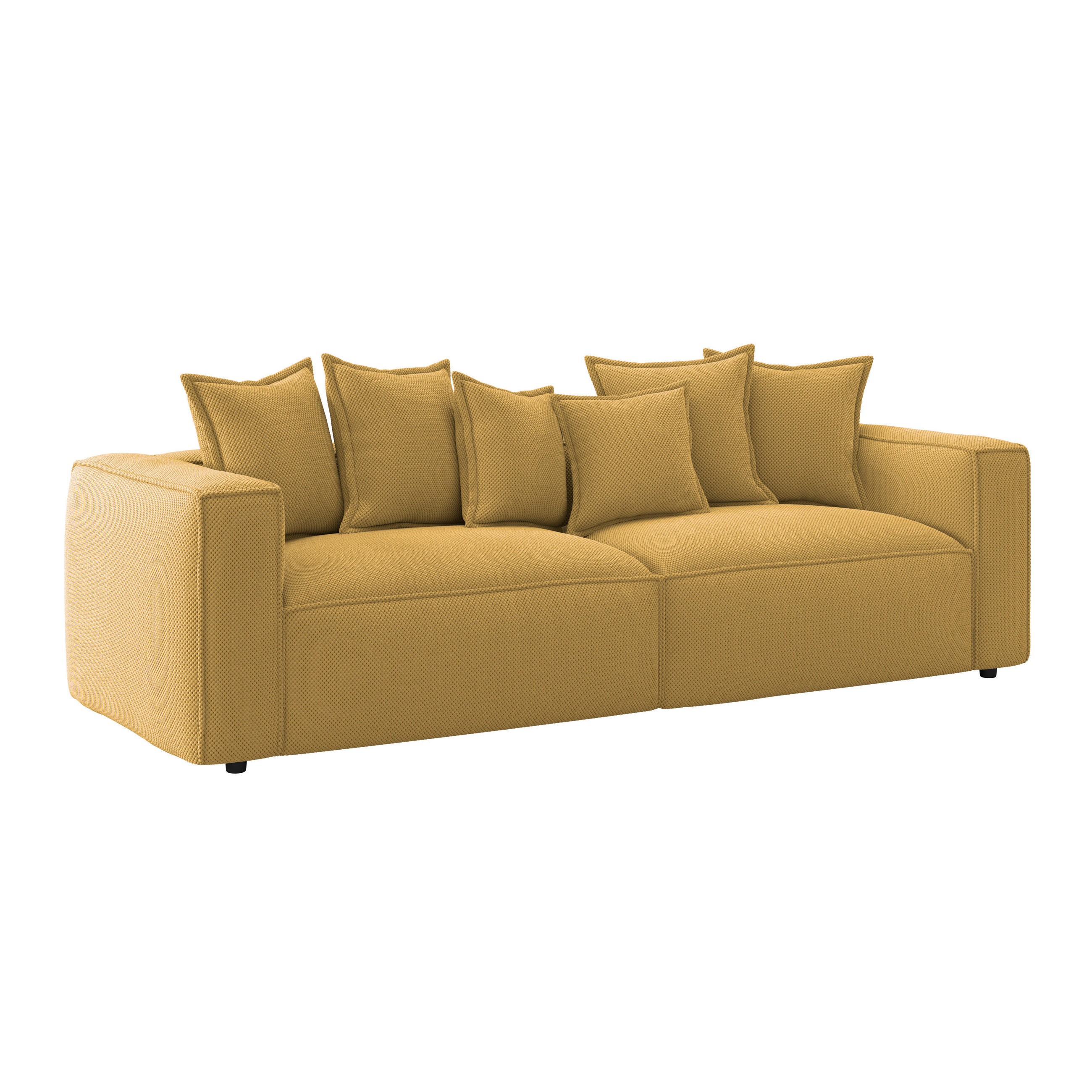 BIGSOFA Mikrofaser Senfgelb  - Senfgelb/Schwarz, MODERN, Textil (280/72/109cm) - MID.YOU
