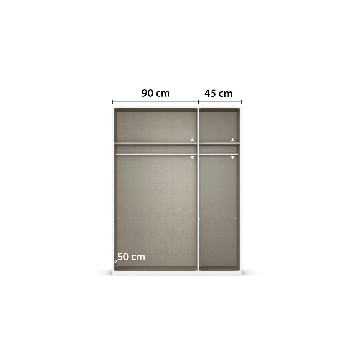 DREHTÜRENSCHRANK 135/210/54 cm,  in Weiß, 3-türig  - Alufarben/Weiß, KONVENTIONELL, Holzwerkstoff/Kunststoff (135/210/54cm) - home24