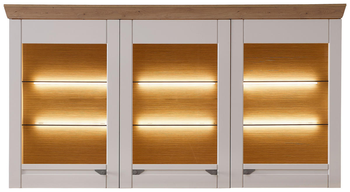 BUFFETAUFSATZ Kaschmir, Eiche Artisan  200/108/43 cm  - Kaschmir/Eiche Artisan, ROMANTIK / LANDHAUS, Glas/Holzwerkstoff (200/108/43cm) - Landscape