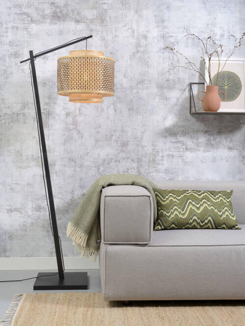 STEHLEUCHTE    - Schwarz/Naturfarben, Trend, Holz (176/40/68cm) - Good & Mojo