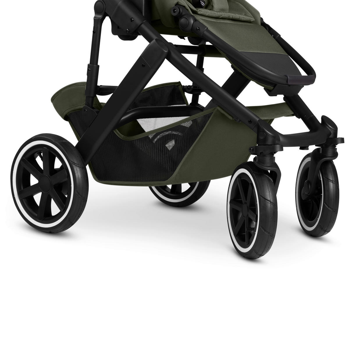 KINDERWAGENSET Salsa 5 Air 3in1 Set Calla  - Schwarz/Olivgrün, Basics, Textil/Metall (63/118/95.5cm) - ABC Design