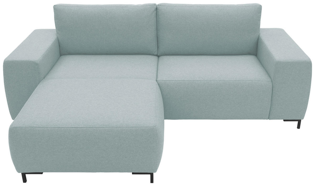 ECKSOFA in Webstoff Blau  242/160 cm  - Blau/Schwarz, Design, Textil/Metall (242/160cm) - LOOKS by W.Joop