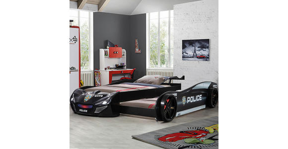 AUSZIEHBETT 90/200 cm  in Schwarz  - Schwarz/Braun, KONVENTIONELL, Holz/Holzwerkstoff (90/200cm) - Xora