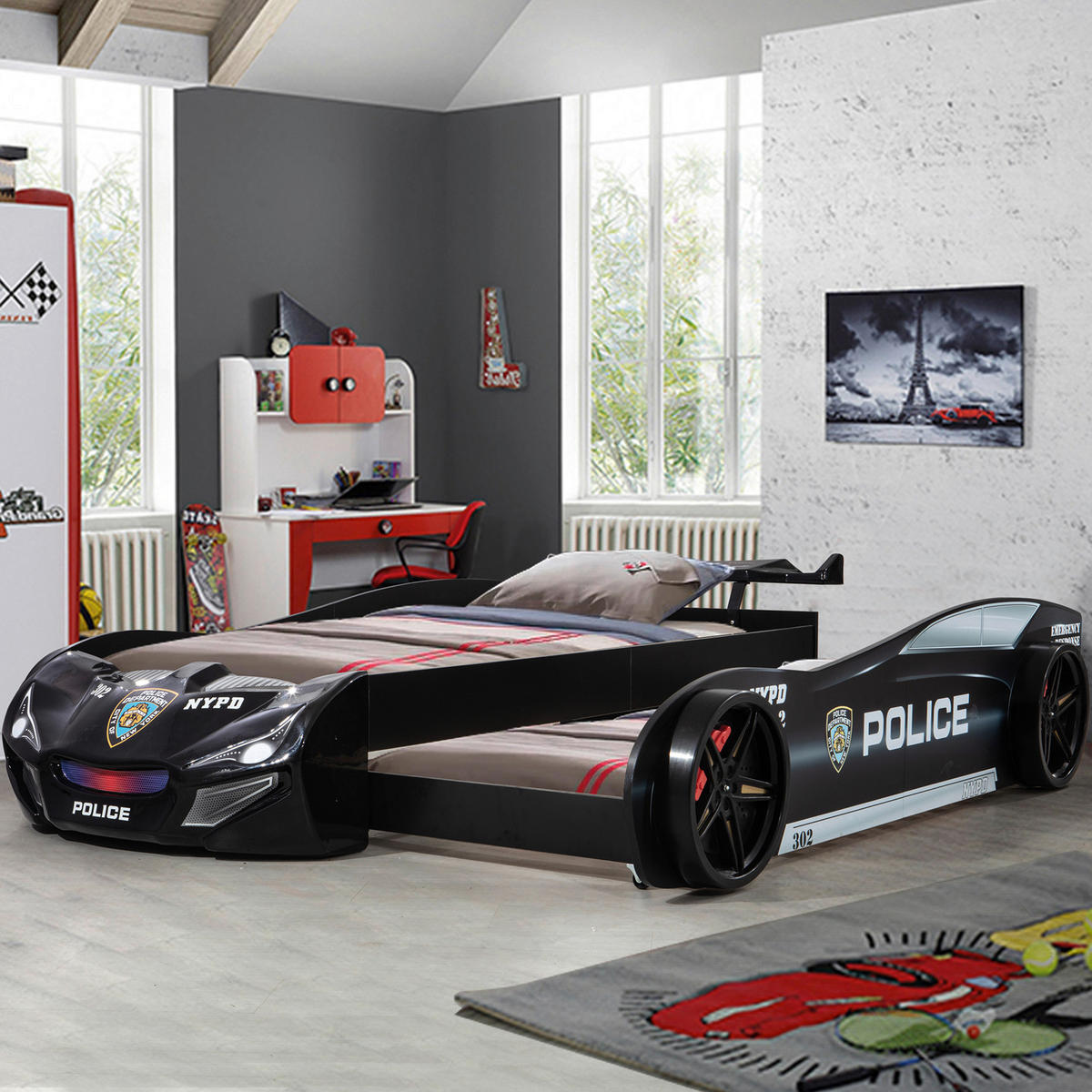 AUSZIEHBETT 90/200 cm  in Schwarz  - Schwarz/Braun, KONVENTIONELL, Holz/Holzwerkstoff (90/200cm) - Xora