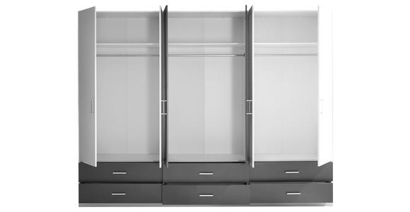 DREHTÜRENSCHRANK in Graphitfarben, Weiß - Alufarben/Graphitfarben, KONVENTIONELL, Glas/Holzwerkstoff (272/211/55cm) - Carryhome