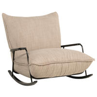 SCHAUKELSESSEL in Flachgewebe Taupe  - Eiche dunkel/Taupe, MODERN, Holz/Textil (86/82/110cm) - Designwerk