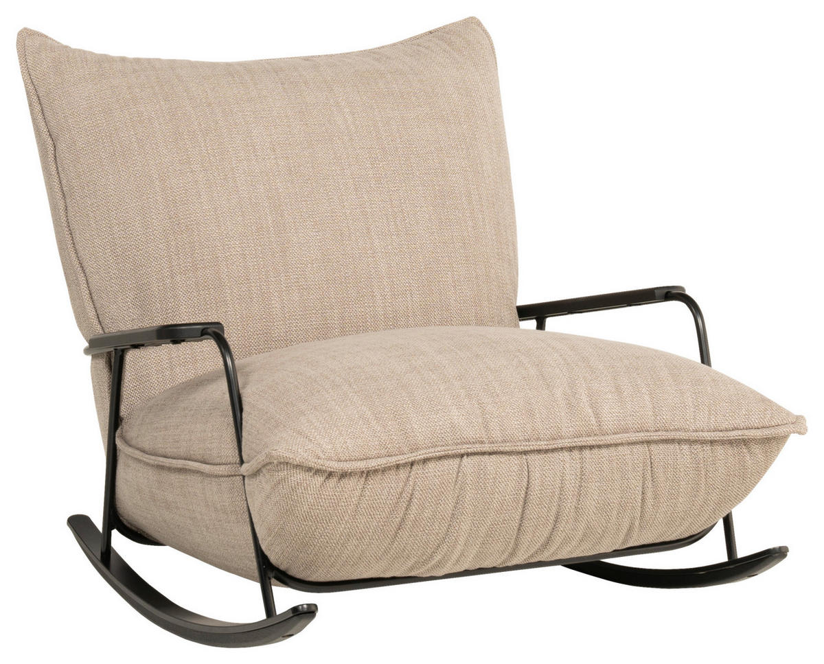 SCHAUKELSESSEL in Flachgewebe Taupe  - Eiche dunkel/Taupe, MODERN, Holz/Textil (86/82/110cm) - Designwerk