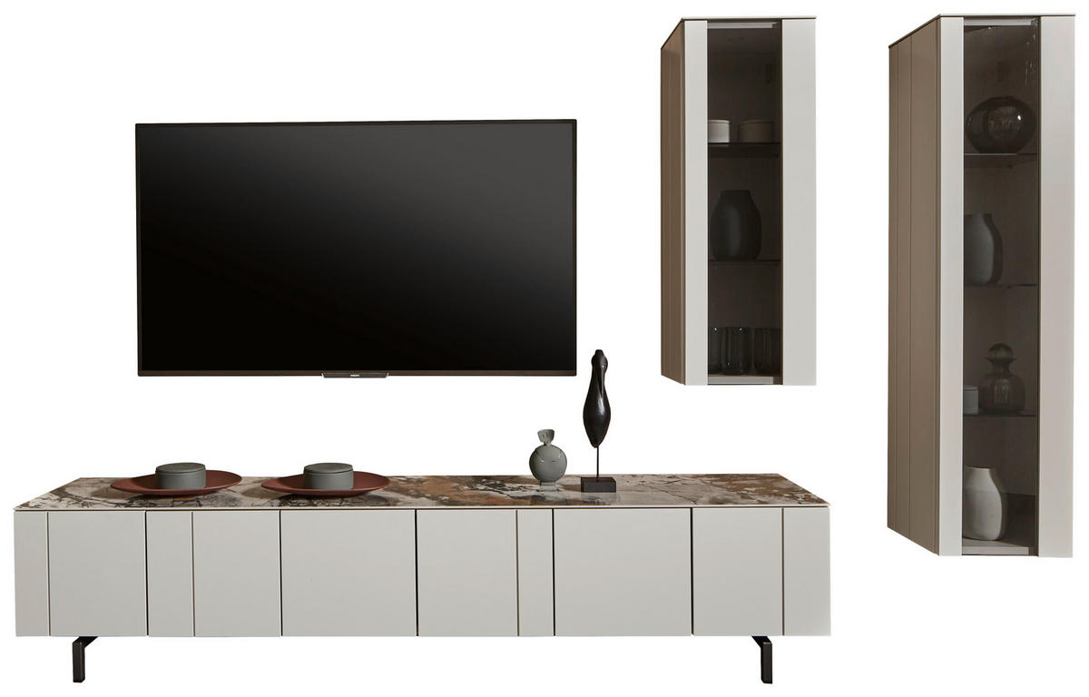 SZEKRÉNYSOR gyöngyház  - fekete/gyöngyház, Design, faalapú anyag/Üveg (256/185/45cm) - Johann Jakob