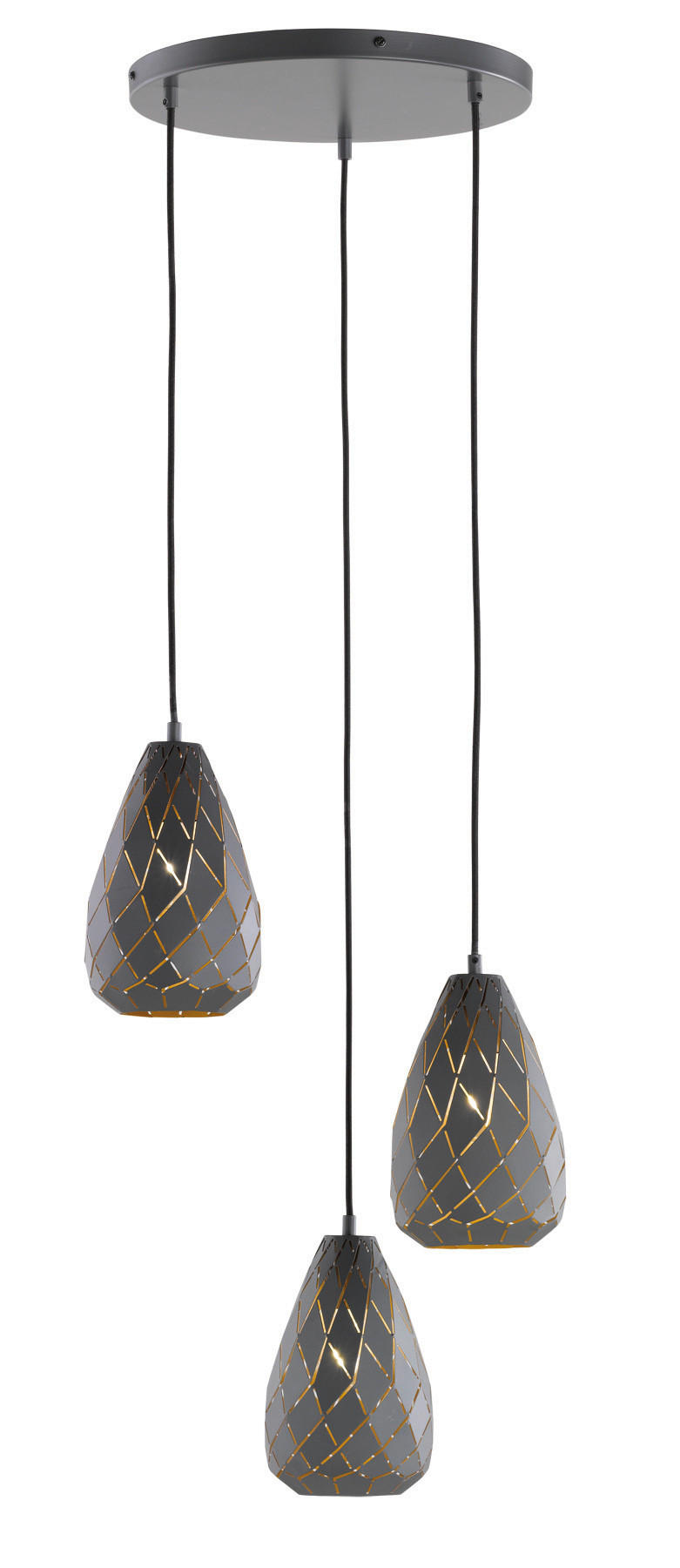 HÄNGELEUCHTE 35/150 cm    - Anthrazit/Goldfarben, Design, Metall (35/150cm) - Trio Leuchten