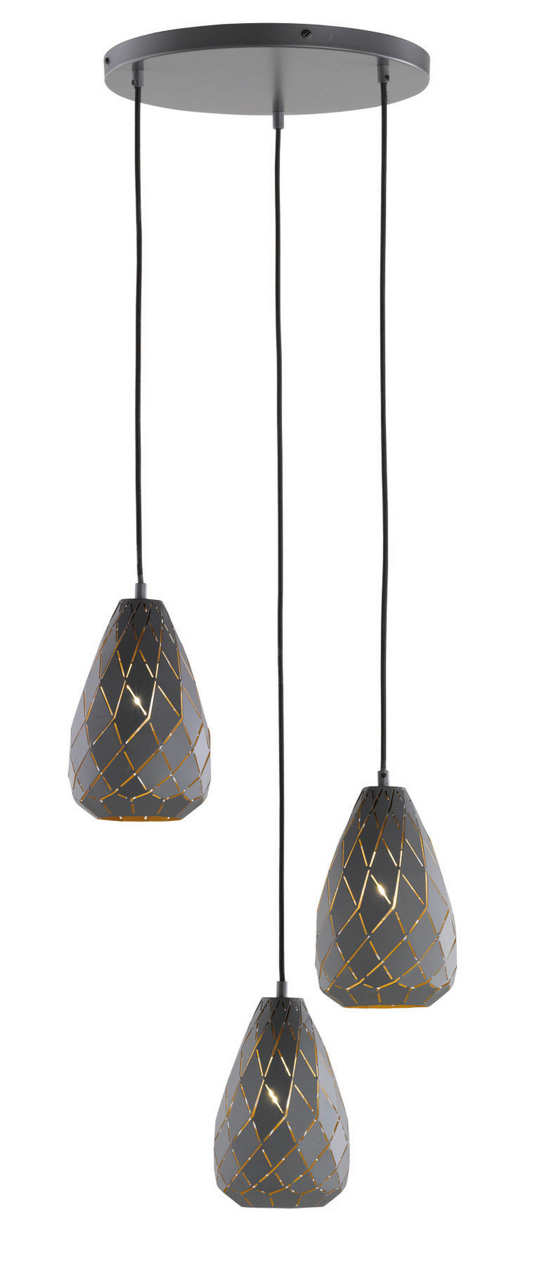 HÄNGELEUCHTE 35/150 cm    - Anthrazit/Goldfarben, Design, Metall (35/150cm) - Trio Leuchten