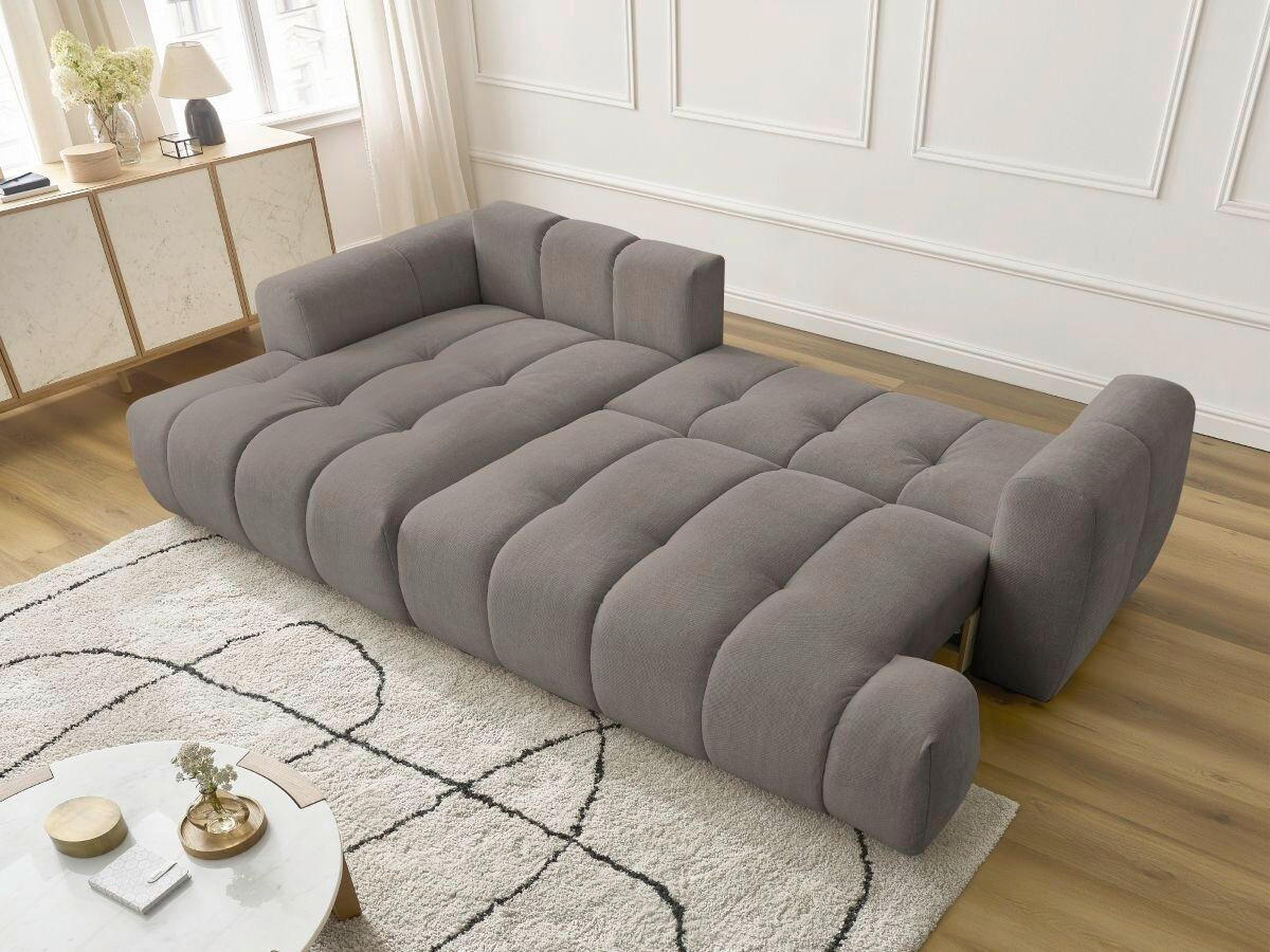 ECKSCHLAFSOFA FUJI Leinenoptik Taupe  inkl.  - Taupe/Schwarz, MODERN, Kunststoff/Textil (160/292cm)