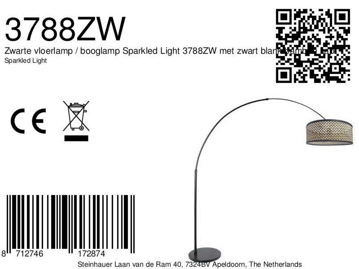 STEHLEUCHTE SPARKLED LIGHT 50/240/230 cm  - Schwarz, Trend, Naturmaterialien/Metall (50/240/230cm)