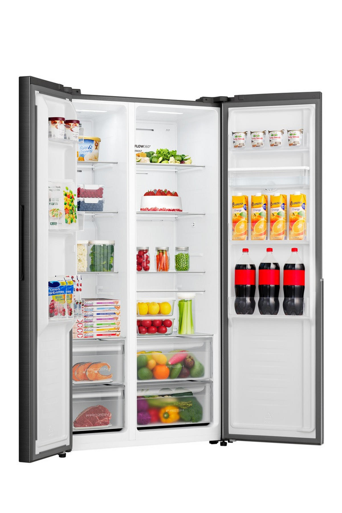 SIDE-BY-SIDE 91,1/178,6/61,5 cm NRS917E41BXWD  - Schwarz, Metall (91,1/178,6/61,5cm) - Gorenje