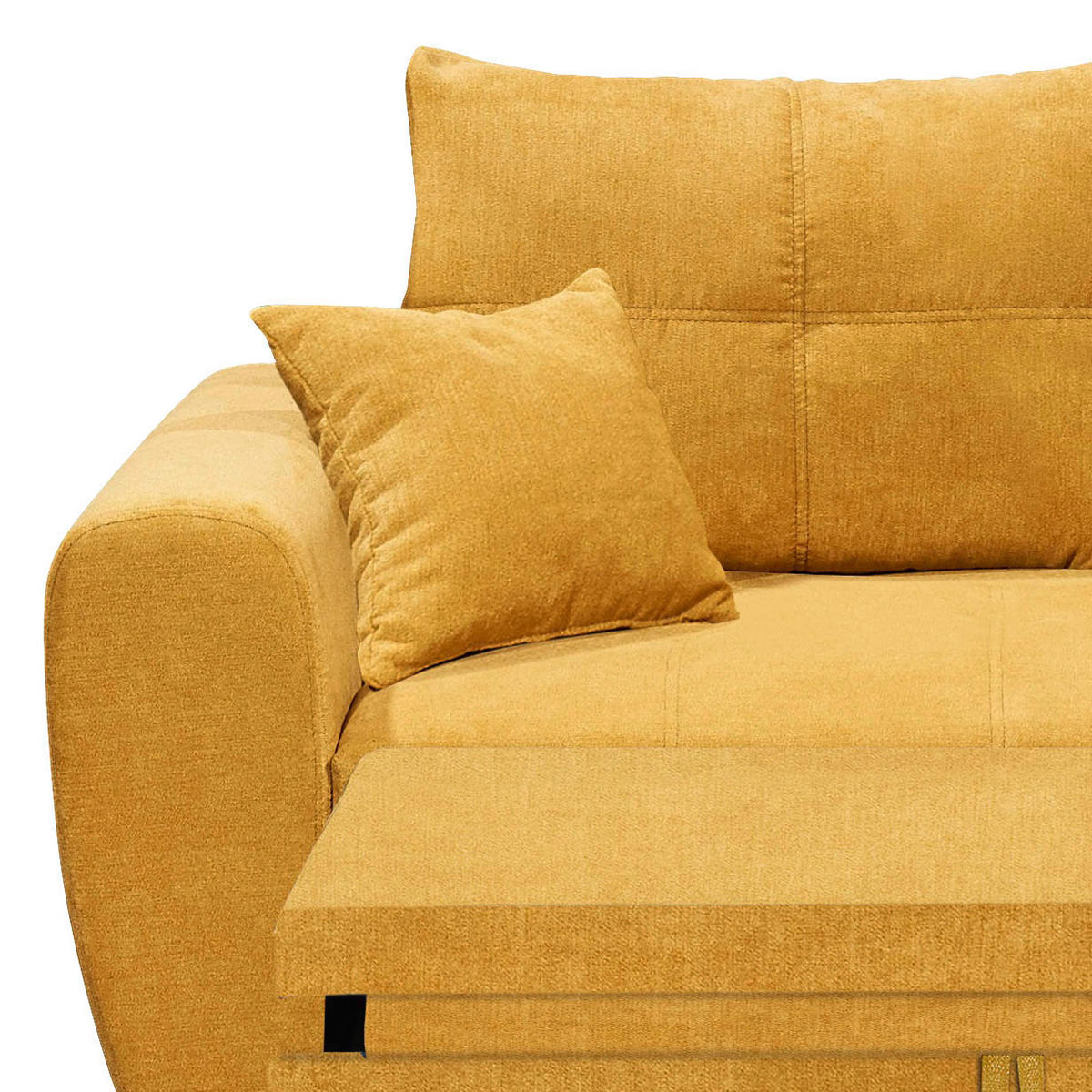 ECKSOFA in Mikrovelours Gelb  - Gelb/Schwarz, Basics, Holzwerkstoff/Kunststoff (248/176cm) - MID.YOU