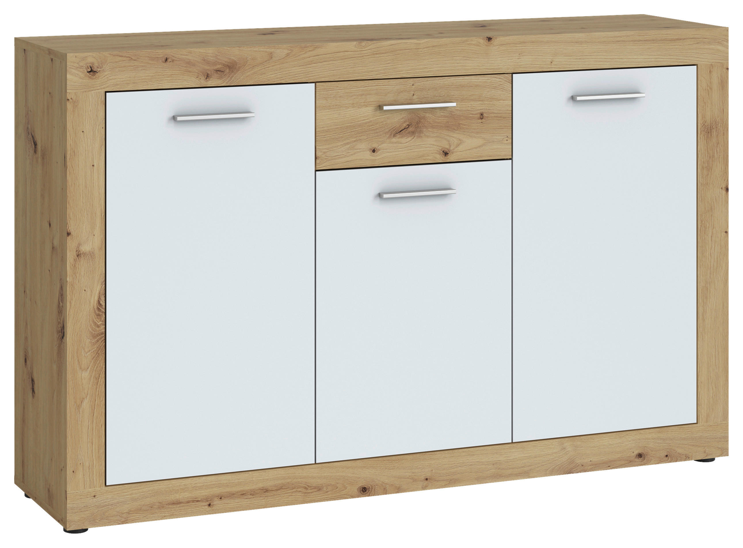 Sideboard Brilon Eiche Artisan/Weiß B: 135,2 cm