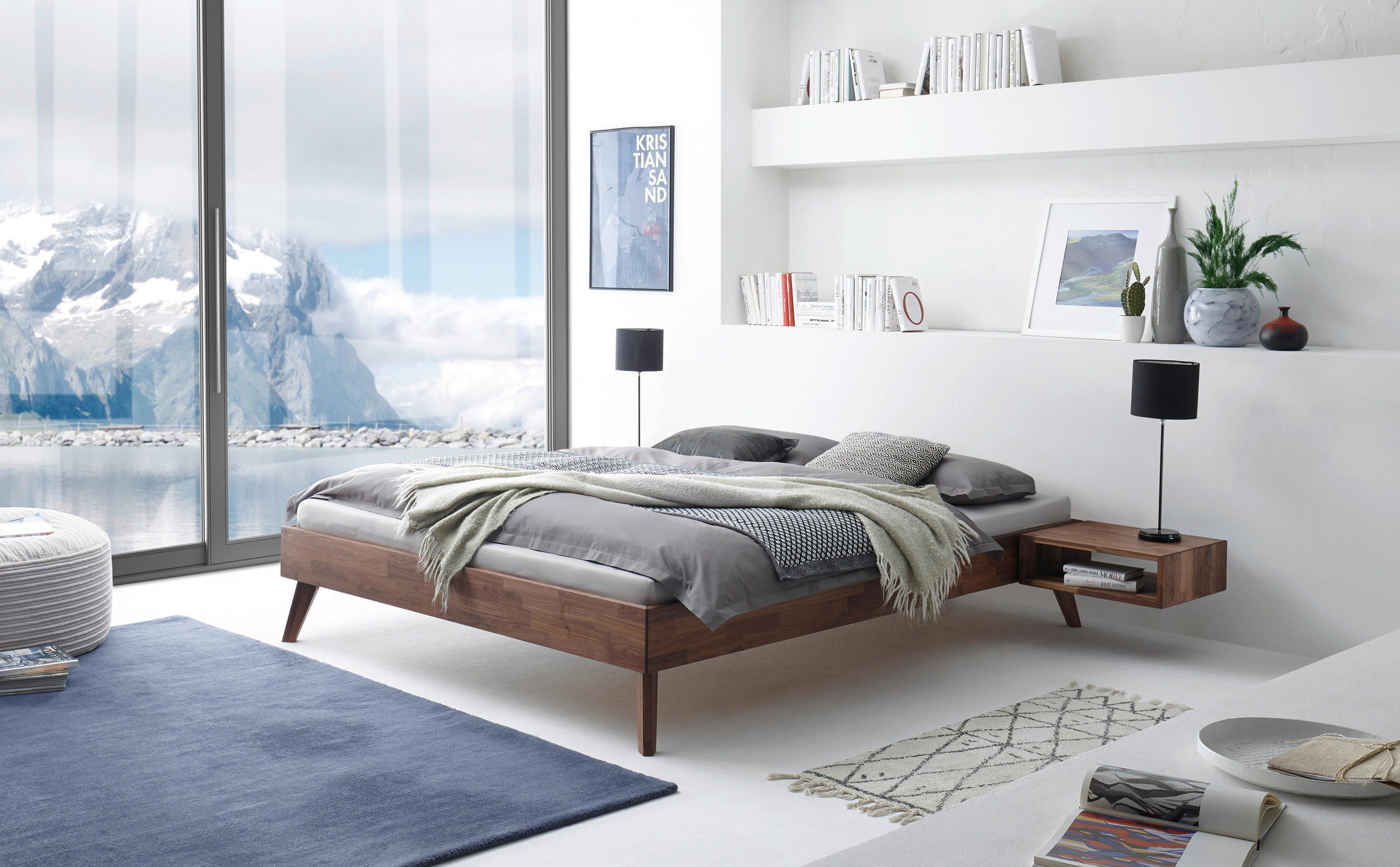 BETT 200/200 cm  in Nussbaumfarben  - Nussbaumfarben, KONVENTIONELL, Holz (200/200cm) - Hasena