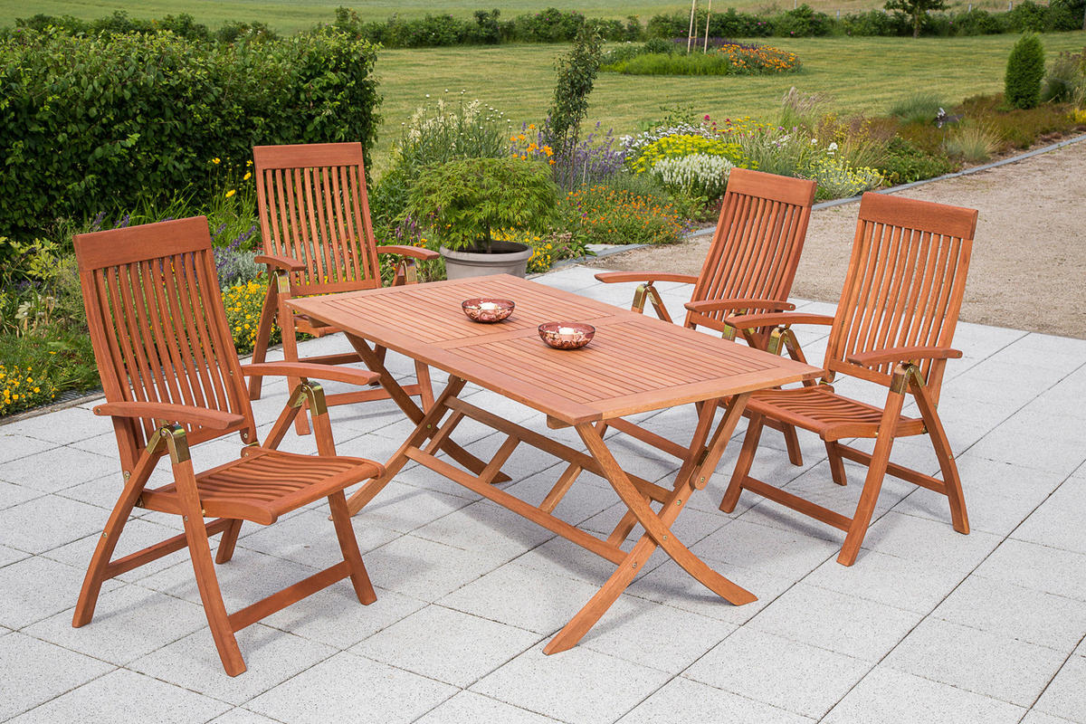 GARTENKLAPPTISCH Holz rechteckig  - Naturfarben, KONVENTIONELL, Holz (160/73/90cm) - Gardenson