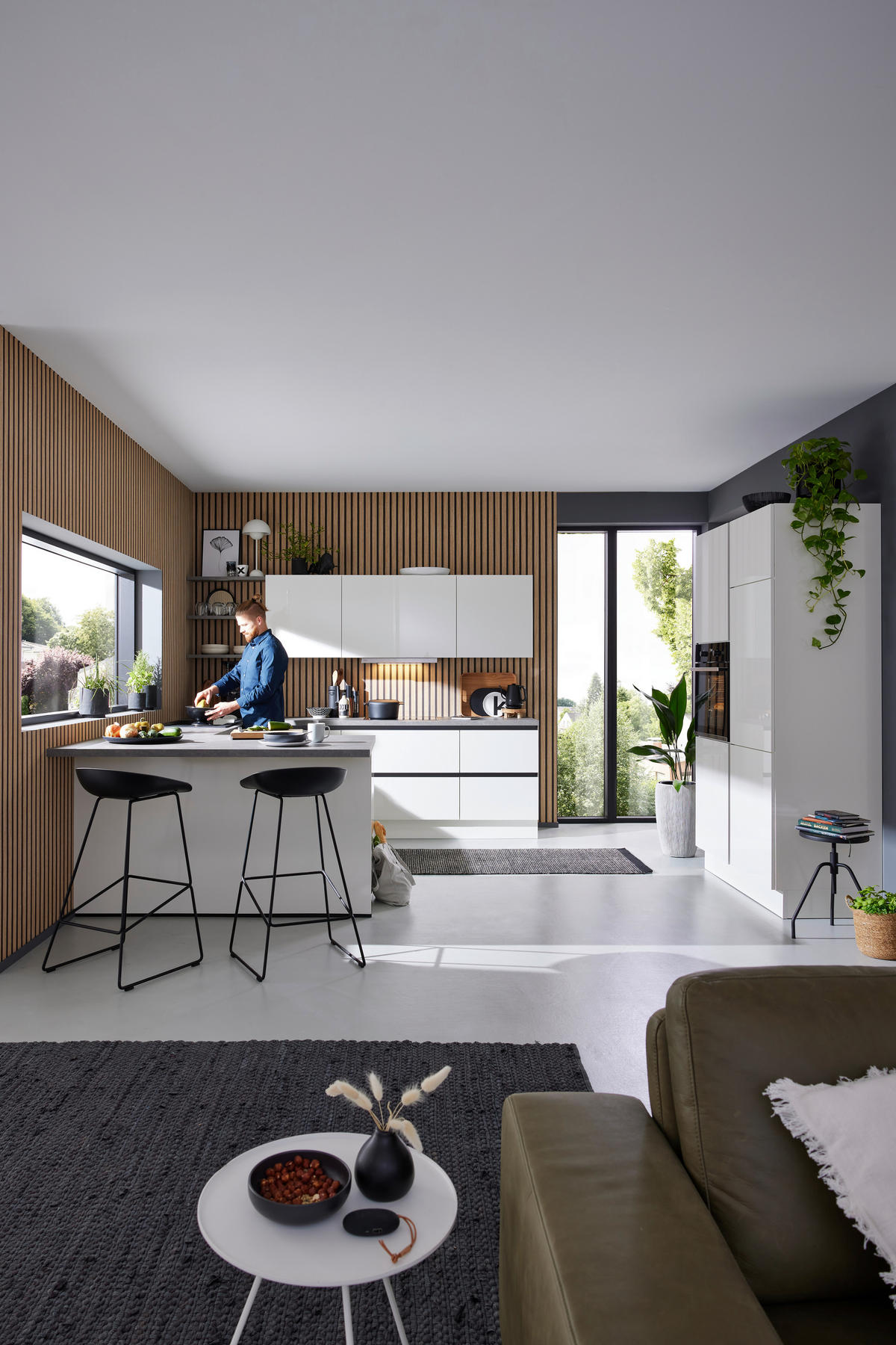 EINBAUKÜCHE ULTRA GLISS  - Weiß, Design, Holzwerkstoff - Novel