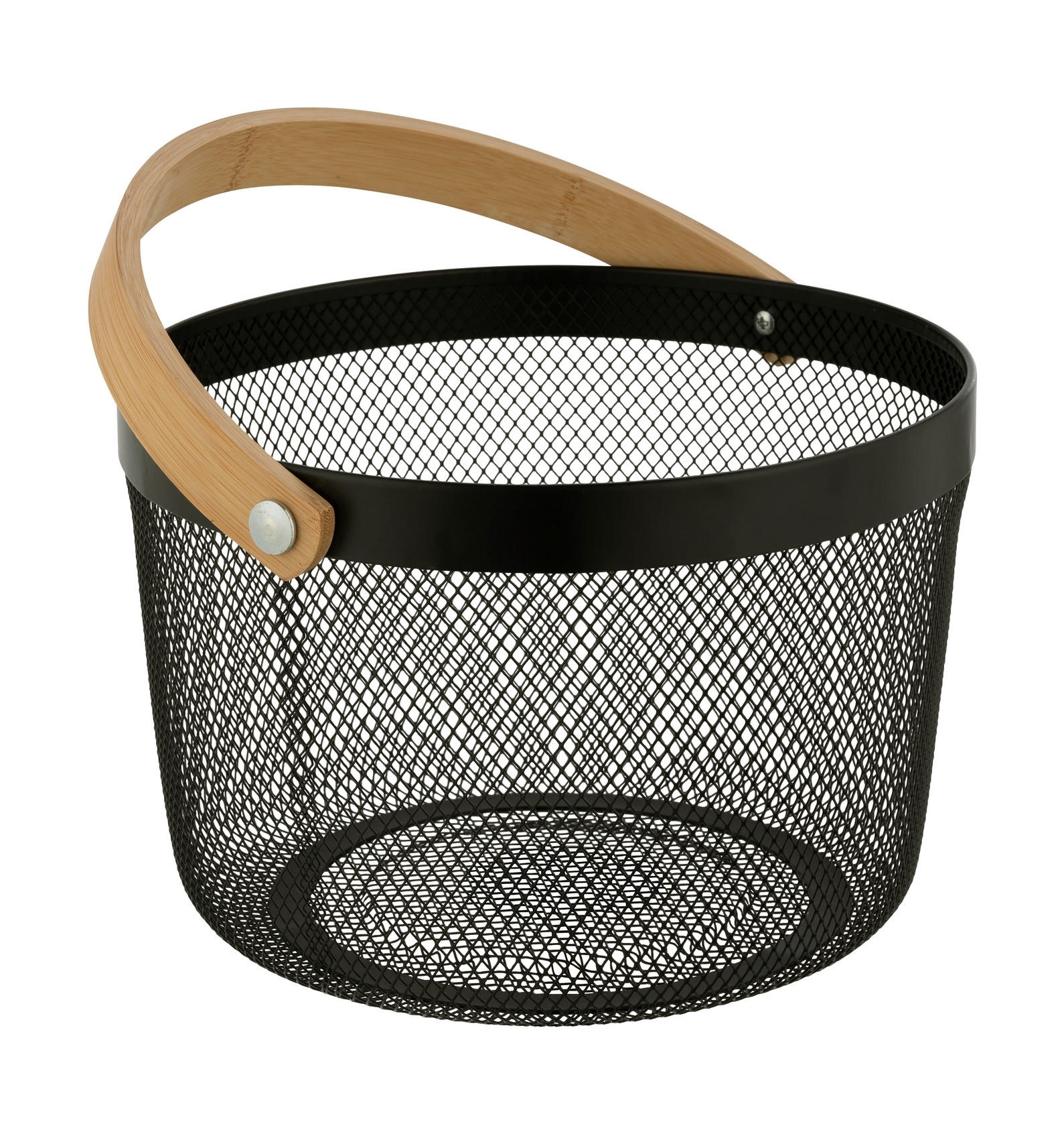 AUFBEWAHRUNGSKÖRBCHEN  - Schwarz/Naturfarben, KONVENTIONELL, Holz/Metall (25/17/25cm) - Wenko