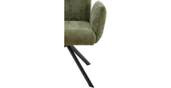 ARMLEHNSTUHL  Sitzfläche 360° drehbar, inklusive Armlehnen Webstoff  - Schwarz/Grün, Design, Textil/Metall (68/88/66cm) - Hom`in