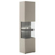 VITRINE  in furniert Grau, Eichefarben - Eichefarben/Grau, Design, Glas/Holzwerkstoff (50/201/37cm) - Novel