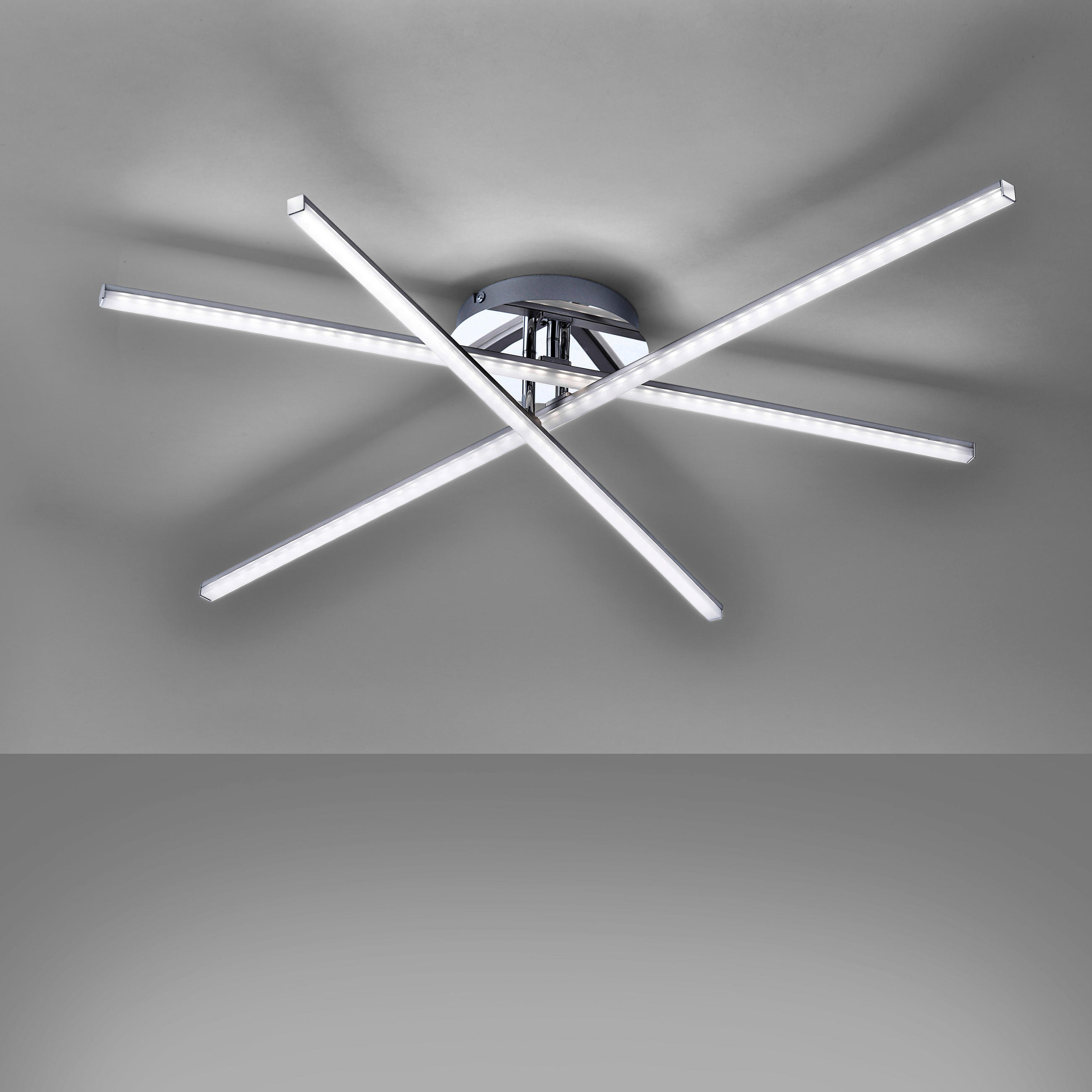 LED-DECKENLEUCHTE Simon  - Nickelfarben, Design, Metall (101/81/12cm)