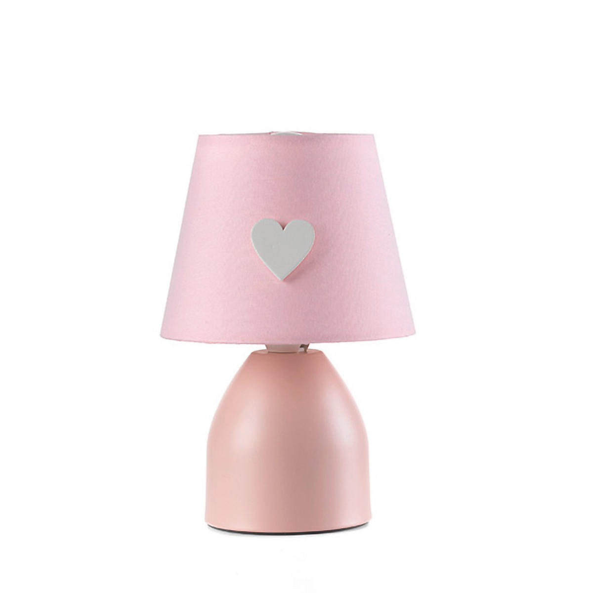 DĚTSKÁ STOLNÍ LAMPIČKA, 13/19 cm  - pink, Basics, kov/textil (13/19cm)
