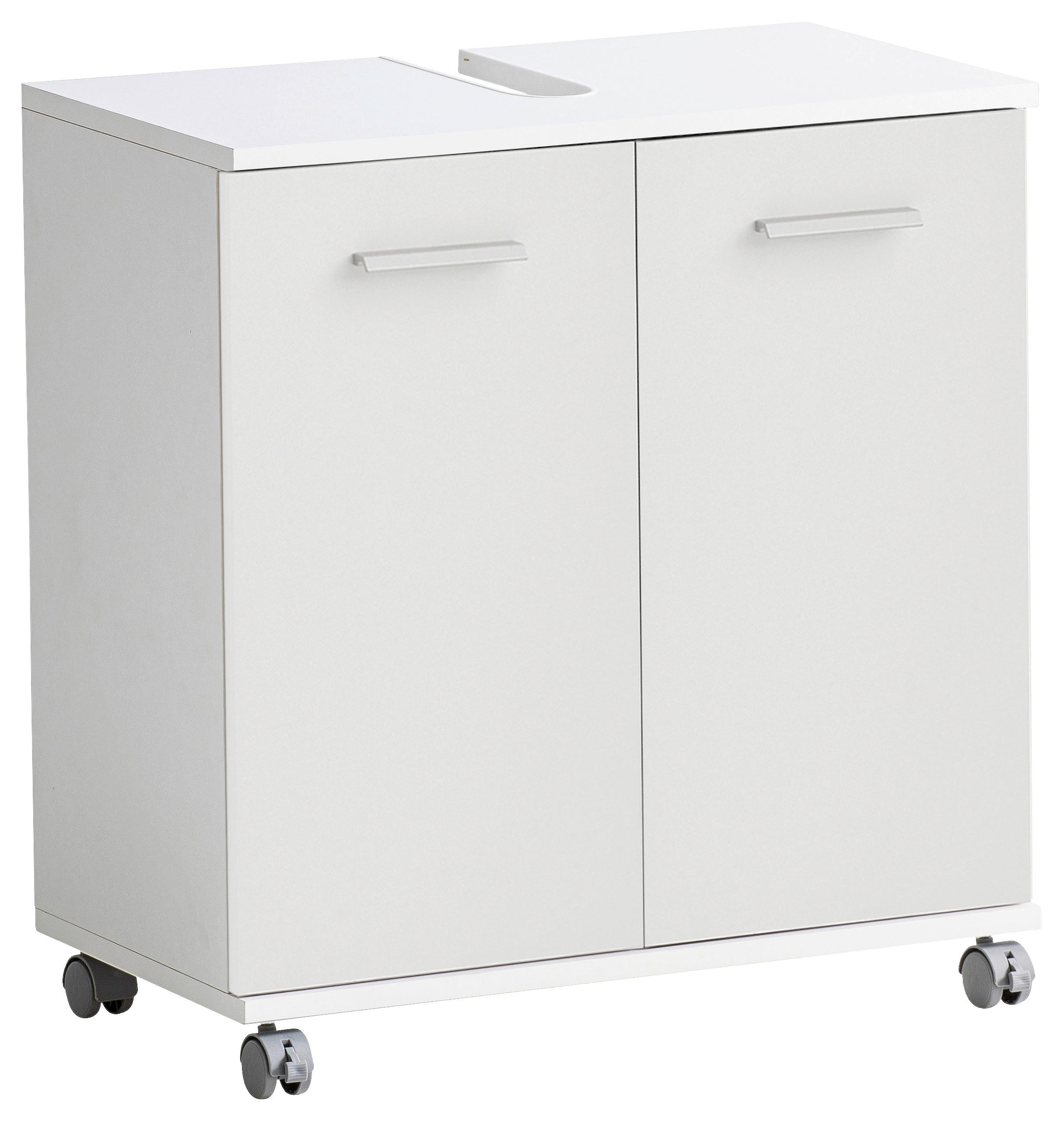 WASCHBECKENUNTERSCHRANK 60/63,4/32,6 cm - Chromfarben/Weiß, KONVENTIONELL, Holzwerkstoff/Kunststoff (60/63,4/32,6cm) - Stylife