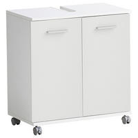 WASCHBECKENUNTERSCHRANK 60/63,4/32,6 cm  - Chromfarben/Weiß, KONVENTIONELL, Holzwerkstoff/Kunststoff (60/63,4/32,6cm) - Stylife