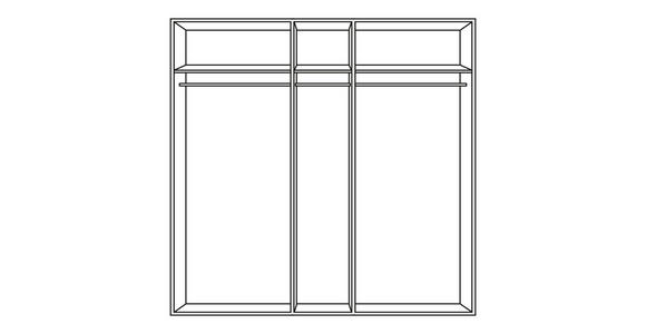 KLEIDERSCHRANK  in Graphitfarben  - Schwarz/Graphitfarben, Design, Glas/Holzwerkstoff (250/216/58cm) - Hom`in