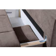 SCHLAFSOFA Cord Taupe  inkl. Bettkasten, Schlaffunktion, Armteilverstellung  - Taupe/Schwarz, Design, Textil/Metall (200/85/90cm) - Novel