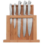 MESSERBLOCK 7-teilig  - Silberfarben/Naturfarben, Basics, Holz/Metall - Homeware Profession.