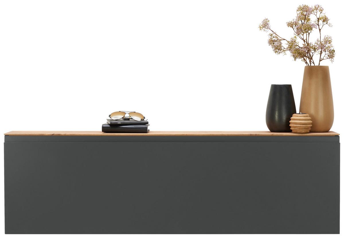 SCHUHKIPPER  in 136/41/22 cm  - Eichefarben/Anthrazit, Design, Holzwerkstoff (136/41/22cm) - Moderano
