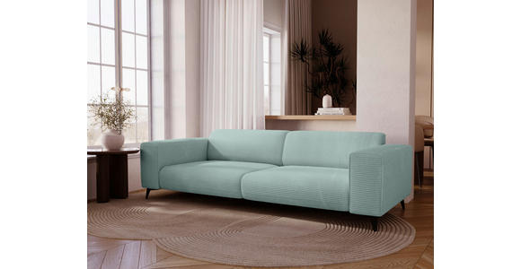 3-SITZER-SOFA Cord Salbeigrün  - Salbeigrün/Schwarz, KONVENTIONELL, Textil/Metall (237/75/104cm) - Carryhome