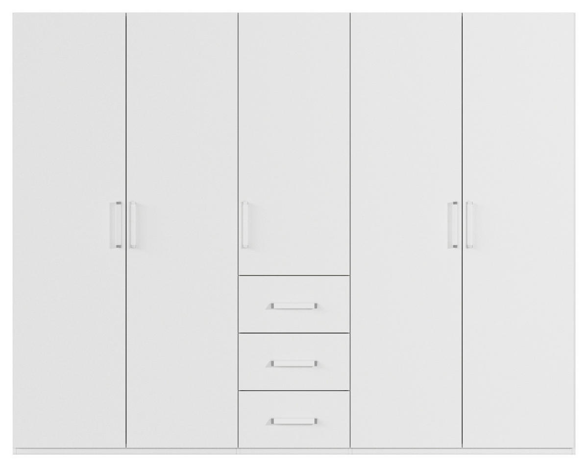 DREHTÜRENSCHRANK  in Weiß  - Weiß, Design, Holzwerkstoff/Kunststoff (251/197/60cm) - Novel