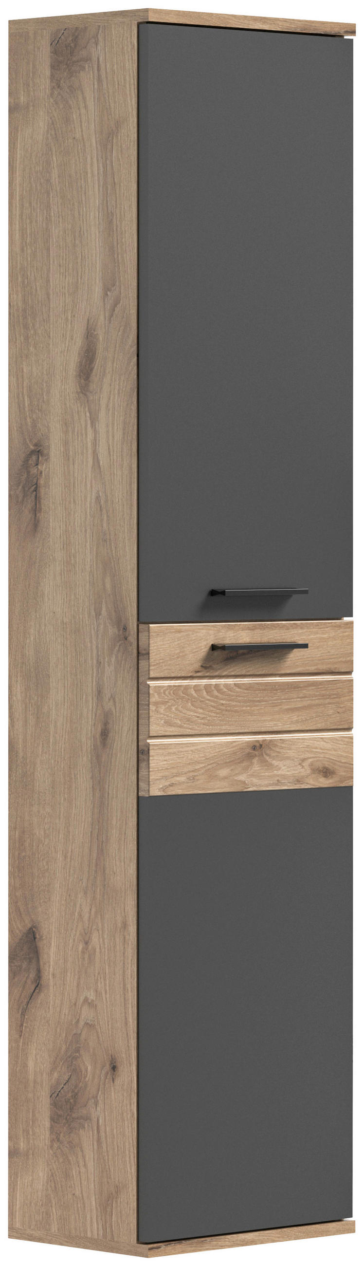 HOCHSCHRANK 37/152/24 cm - Eichefarben/Grau, MODERN, Holzwerkstoff/Kunststoff (37/152/24cm) - MID.YOU