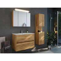 BADEZIMMER 3-teilig  in 80 cm  - Eichefarben/Weiß, Basics, Keramik/Holzwerkstoff (80cm) - MID.YOU