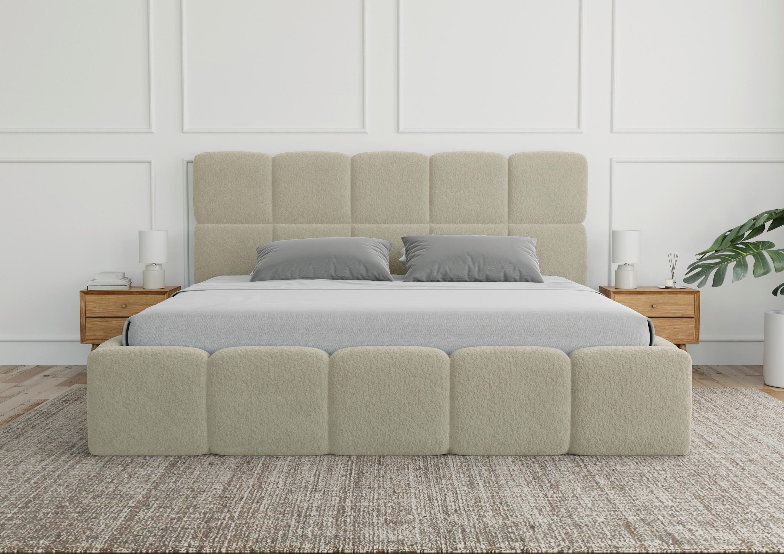 POLSTERBETT Lattenrost, Bettkasten 180/200 cm  in Beige  - Beige/Schwarz, Design, Holz/Textil (180/200cm) - Boxxx