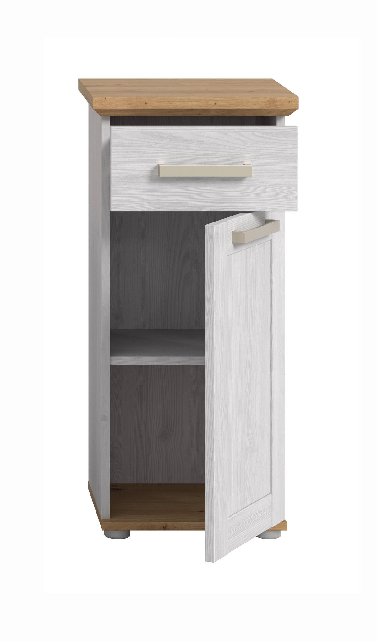 MIDI SKŘÍŇKA, barvy modřínu, dub artisan, 39/85/34 cm - barvy stříbra/barvy modřínu, Trend, kompozitní dřevo/plast (39/85/34cm) - MID.YOU