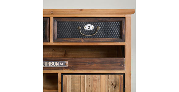 BARSCHRANK Tanne massiv Naturfarben, Schwarz  - Messingfarben/Schwarz, LIFESTYLE, Holz/Keramik (80/93/32cm) - Landscape