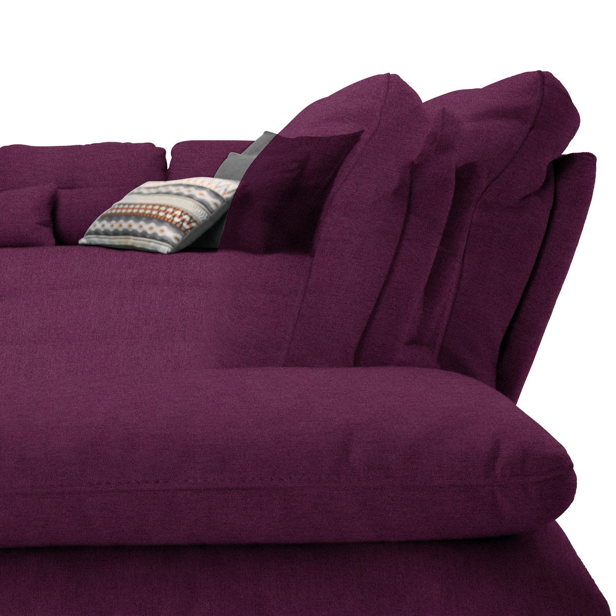 ECKSOFA in Flachgewebe Violett  - Violett/Schwarz, Design, Textil/Metall (271/344cm) - Chilliano