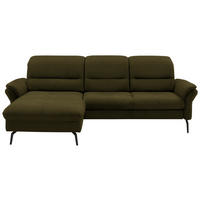 ECKSOFA in Flachgewebe Grün  181/260 cm  - Schwarz/Grün, KONVENTIONELL, Textil/Metall (181/260cm) - Beldomo Speed