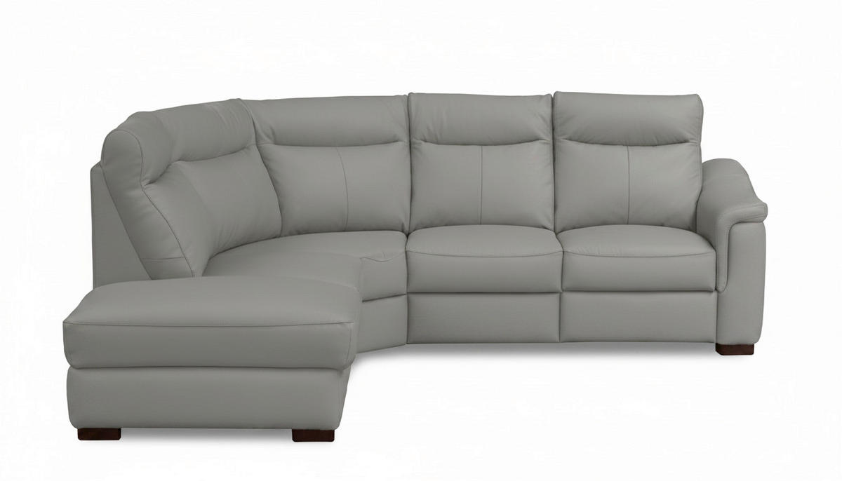 ECKSOFA  in Lederlook Echtleder Schlammfarben  229/260 cm  - Wengefarben/Schlammfarben, Design, Leder/Holz (229/260cm) - Livetastic