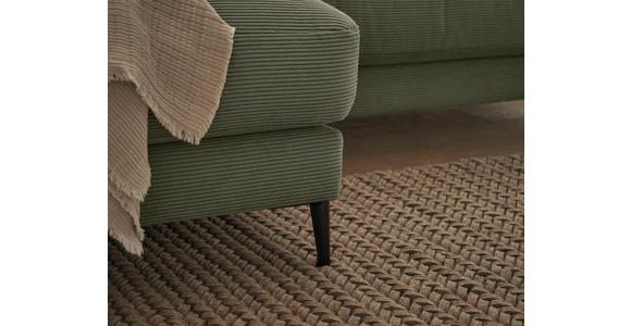 ECKSOFA in Feincord Altrosa  - Schwarz/Altrosa, Design, Textil/Metall (177/253cm) - Dieter Knoll