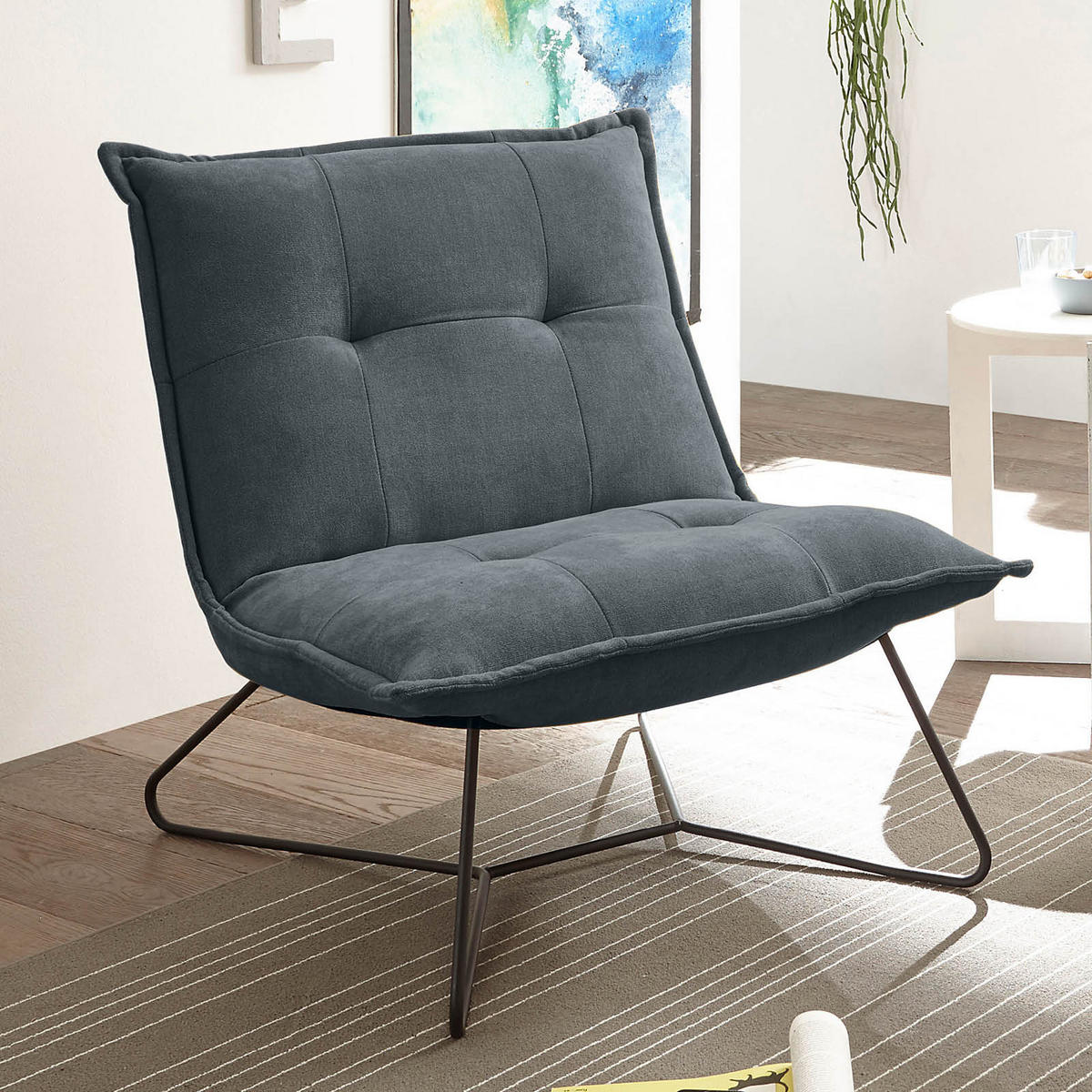 FOTELJA metal, tekstil  antracit   - crna/antracit, Basics, metal/tekstil (69/76/86cm) - MID.YOU