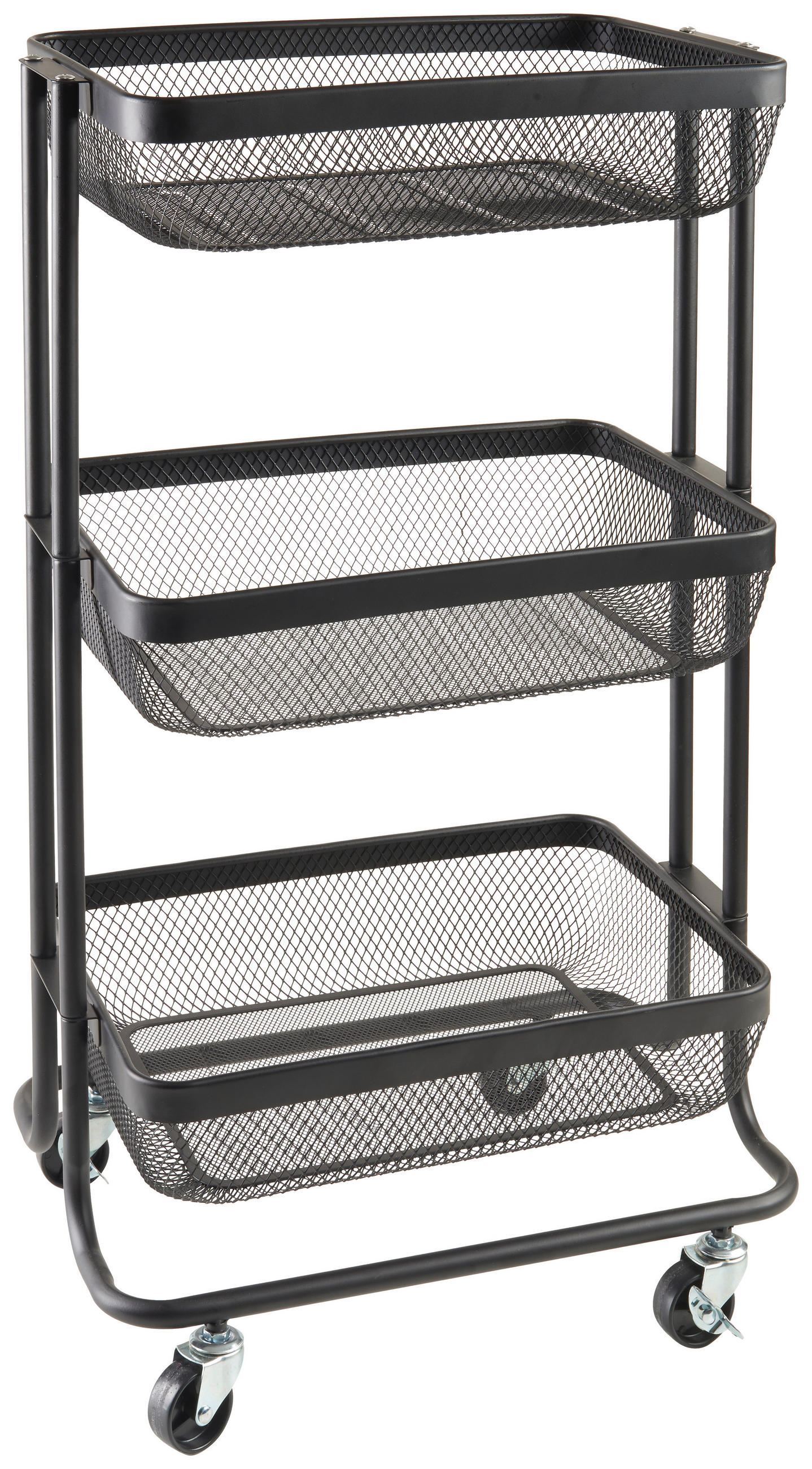 Küchenwagen Schwarz  - Schwarz, Basics, Kunststoff/Metall (45,5/77,5/31,5cm) - Homeware Profession.