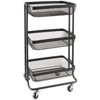 Küchenwagen Schwarz  - Schwarz, Basics, Kunststoff/Metall (45,5/77,5/31,5cm) - Homeware Profession.