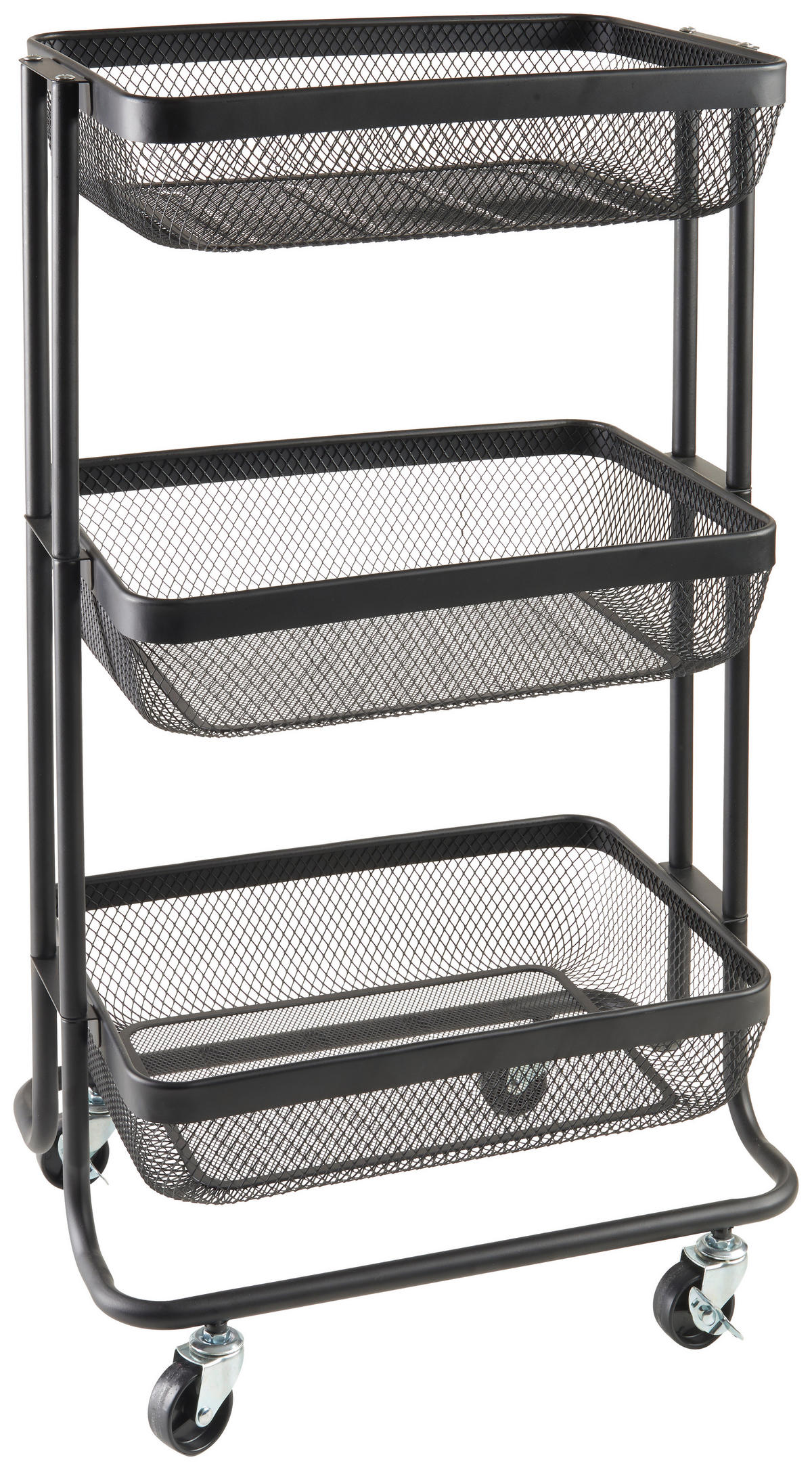 Küchenwagen Schwarz  - Schwarz, Basics, Kunststoff/Metall (45,5/77,5/31,5cm) - Homeware Profession.