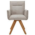 ARMLEHNSTUHL in Holz, Textil Ecru  - Wildeiche/Ecru, Design, Holz/Textil (59/87/62cm) - Johann Jakob
